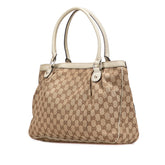 グッチ GGキャンバス スーキー トートバッグ 296835 ベージュ ホワイト キャンバス レザー レディース GUCCI 【中古】